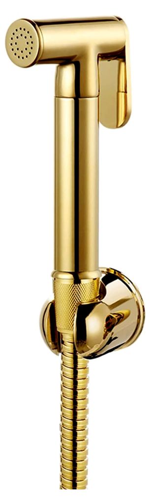 Handbrause for WC-Set Hand-Bidet-Sprühset Stoffwindel-Sprühgerät Gold mit Schlauch ohne Bohren WC-Sprühpistolen-Set aus Messing