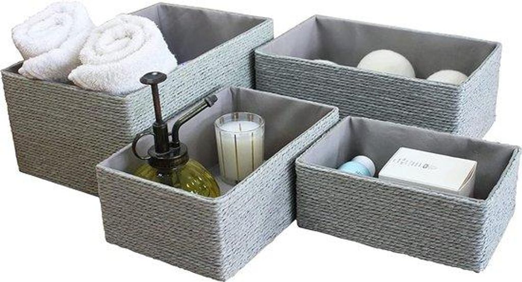 Ökologische Kartonboxen, 4er-Set, Handgefertigt, Accessoires und Make-up