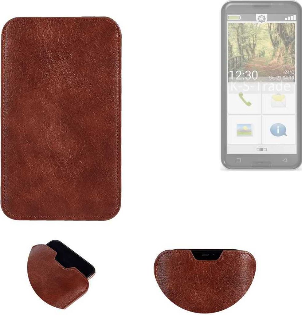 K-S-Trade Schutzhülle Handyhülle kompatibel mit Emporia Smart.3 Handytasche Kunstleder Sleeve in braun