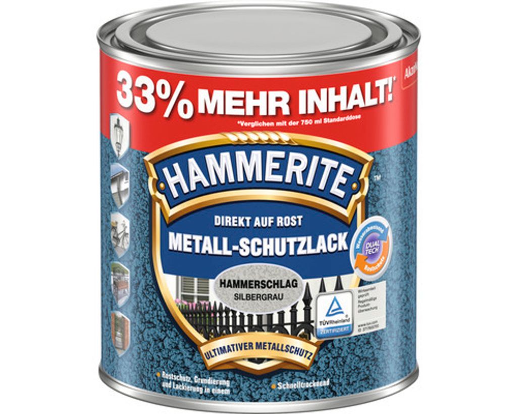 Hammerite Metall-Schutzlack Hammerschlag, Fertig gemischt, Produktbild 