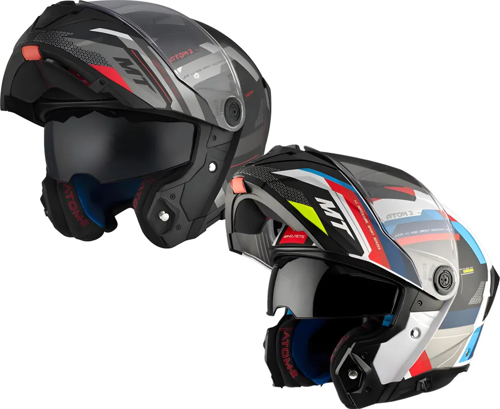 Casque Flip-Up MT Helmets Atom 2 Bast SV ECE 22.06 Noir Gris Mat