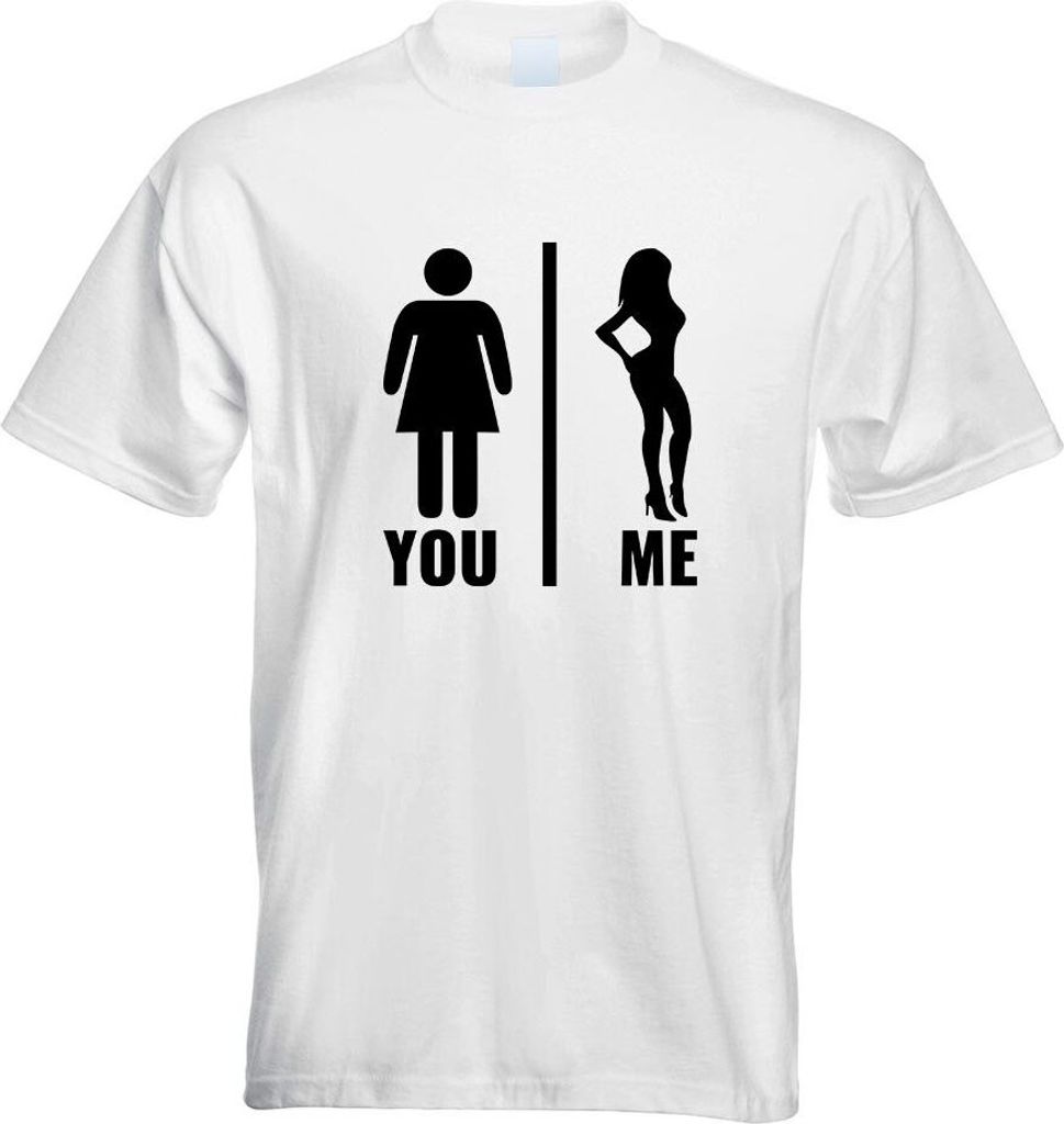 Kiwistar - T-Shirt - Weiss - You vs. Me - Frauenvergleich Motiv Bedruckt Funshirt Design Print - mit Motiv Bedruckt - Funshirt Design - Sport - Fre...