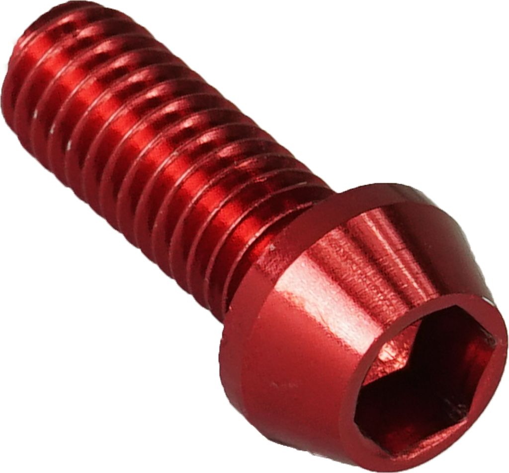 Aluschraube M5x16 konisch 4mm Innensechskant rot