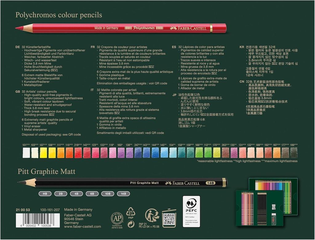 Faber-Castell Polychromos & Pitt Graphite Matt Set, Zdjęcie produktu 
