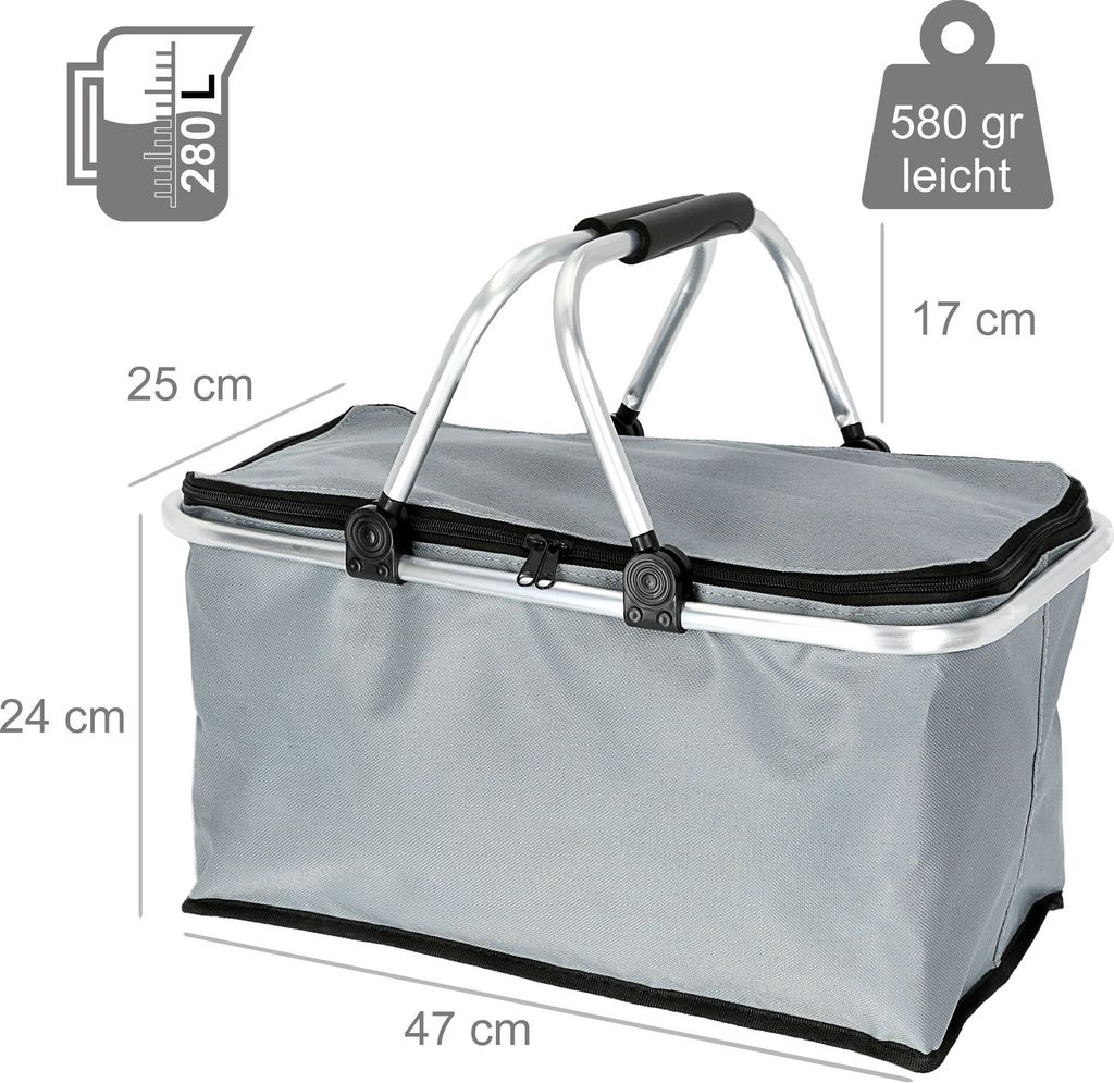 Einkaufskorb,grau, faltbar, Max. Zuladung 12 kg Produktbild 4