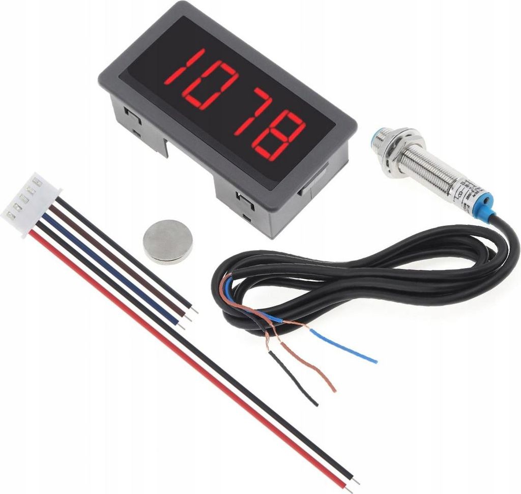 Tachymètre Numérique 4 LED Avec Capteur Hall – Mesure De Vitesse RPM Et Proximité