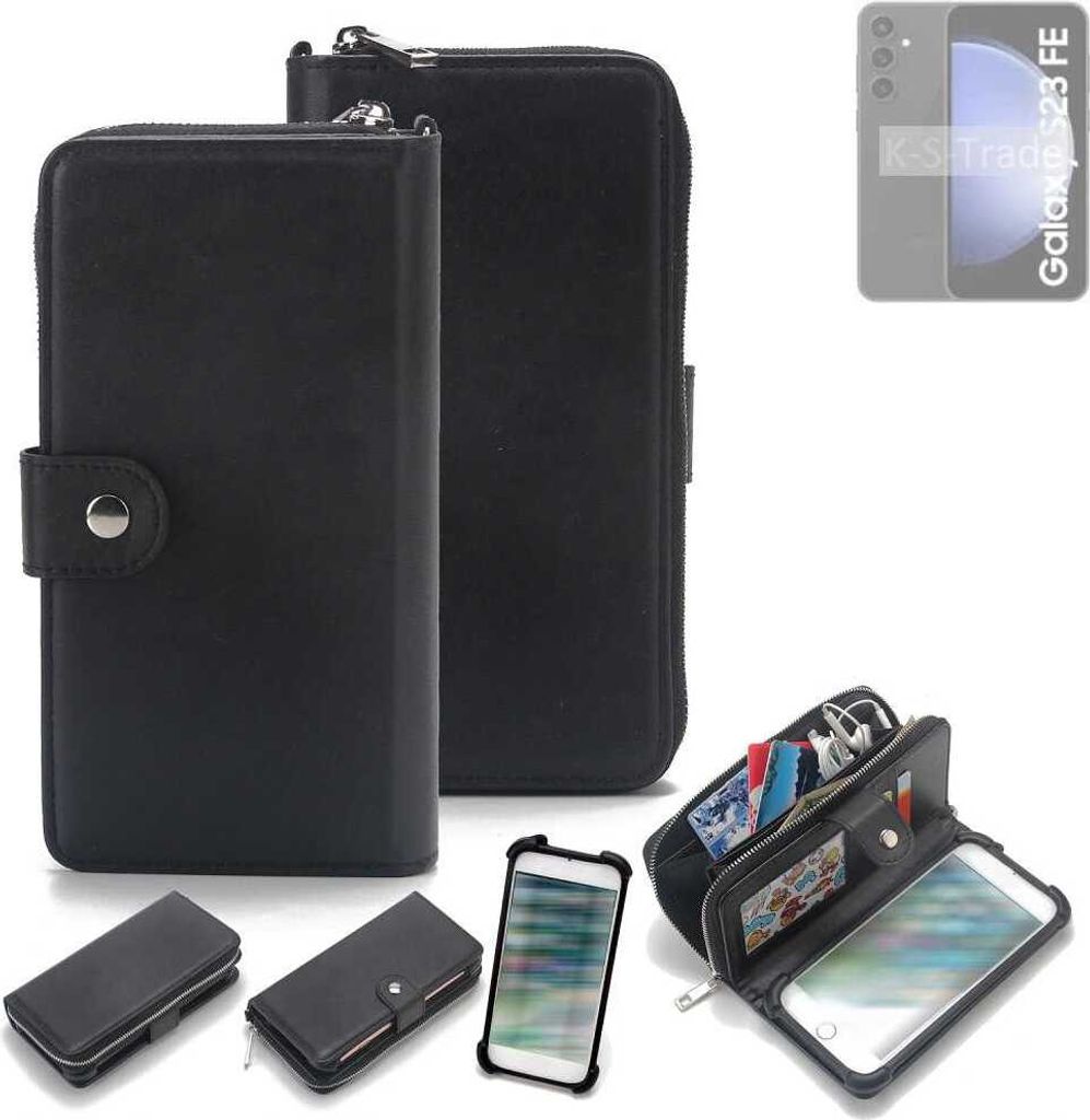 K-S-Trade 2in1 Handyhülle Schutzhülle kompatibel mit Samsung Galaxy S23 FE & Portemonnee Cover Handy Hülle Case Etui Geldbörse Wallet Bookstyle