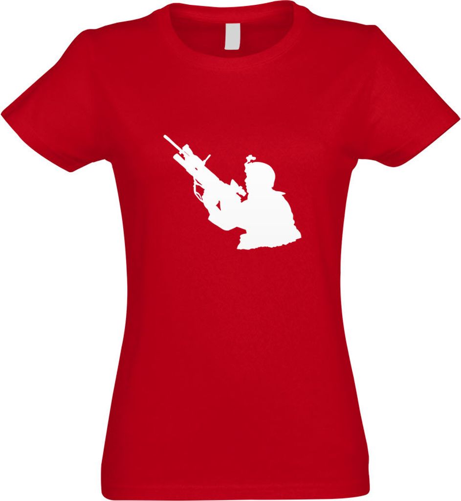 Kiwistar - T-Shirt tailliert - Damen - rot - Armee - Motiv 1 - Special Forces - mit Motiv Bedruckt - Funshirt Design - Sport - Freizeit - Damen - XXL