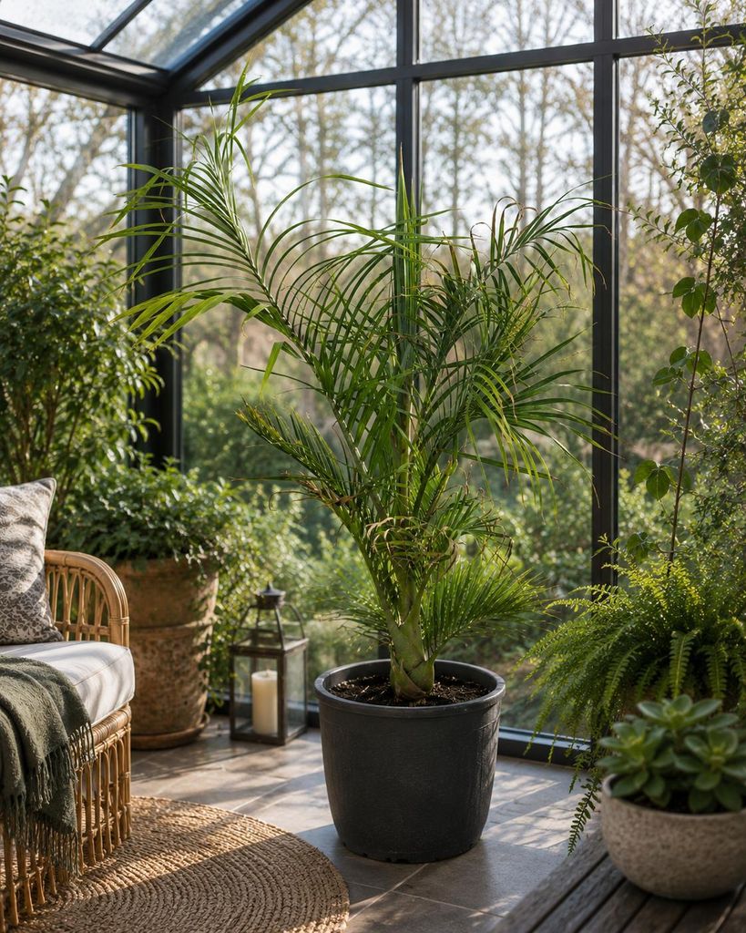 Dypsis decaryi, trojhranná palma, výška 120-140 cm. Obrázok produktu 