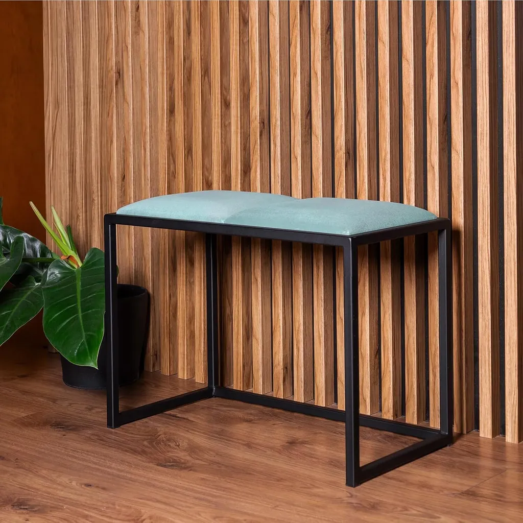 Dettagli Panca Blu Cielo 64,5 cm - Appendiabiti Loft Artigianale - 4