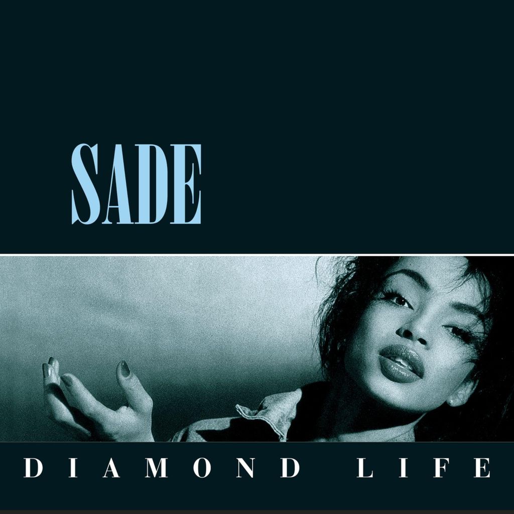 Album cover art for Sade's Diamond Life, featuring a portrait of Sade Adu.