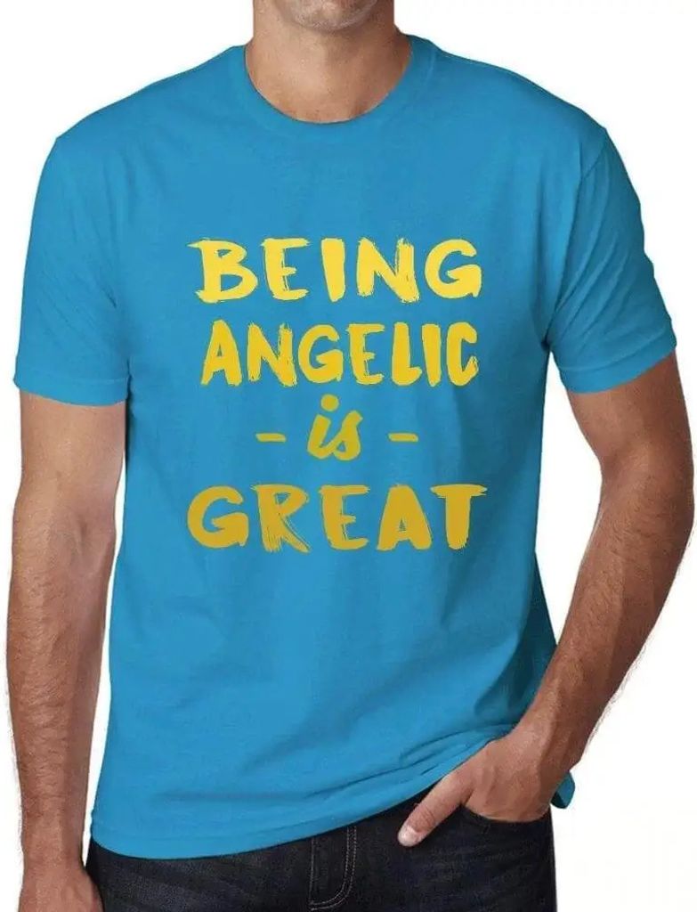 Herren Grafik T-Shirt Engel sein ist toll – Being Angelic Is Great – Öko-Verantwortlich Vintage Jahrgang Kurzarm Lustige Druck Geburtstag Gesc...