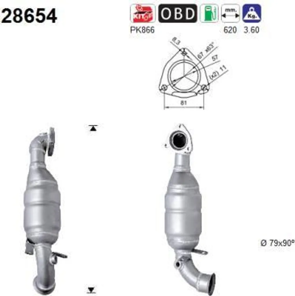Pot Catalytique Collecteur 1706F6 compatible avec Mini Cooper R56 R55