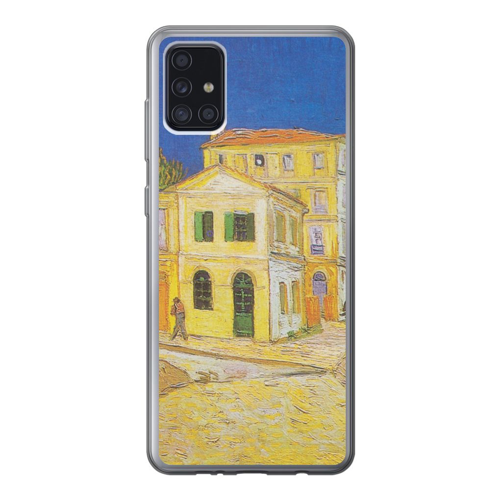 MuchoWow Handyhülle Schutzhülle Hülle für Samsung Galaxy A52 5G Das gelbe Haus - Vincent van Gogh Silikon Softcase Handy Hülle - Umschlag