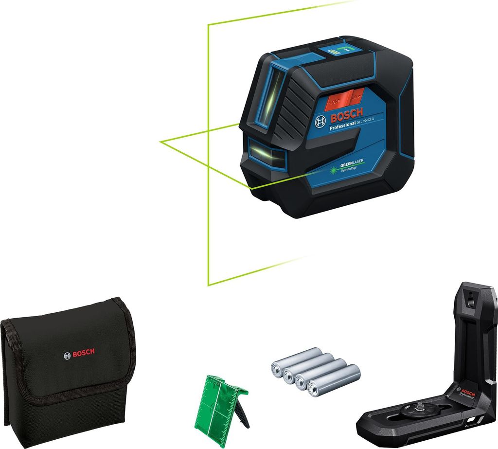 Bosch Cross-line laser Gll 20-22 G verde + impugnatura Lb Immagine del prodotto 