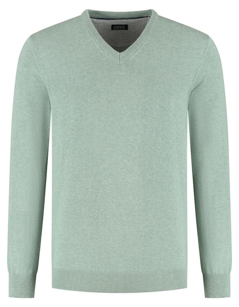 GENTS - Pullover mit V-Ausschnitt aus weicher Baumwolle in Altgrün - Katoen - Grün - Größe XL/XL