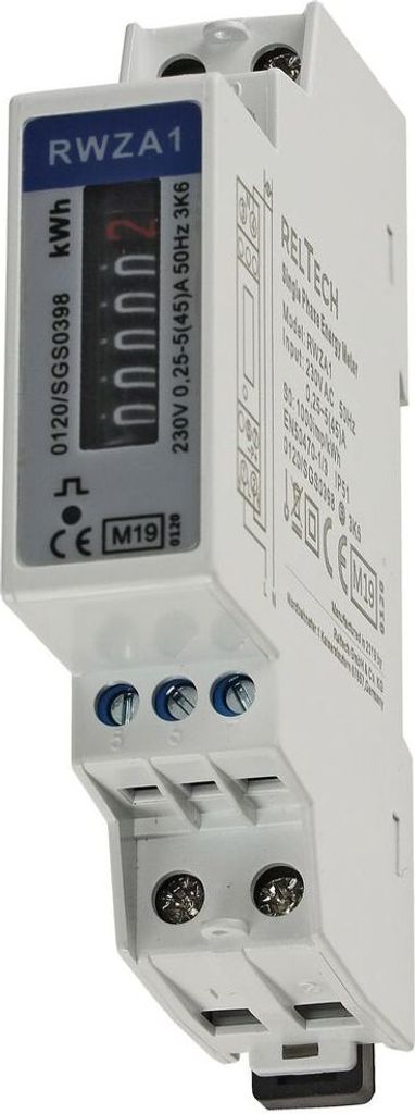 ChiliTec 22991 Wechselstromzähler für DIN Trägerschiene 1-phasig 5A, 161-300V, 1TE, analog RZW