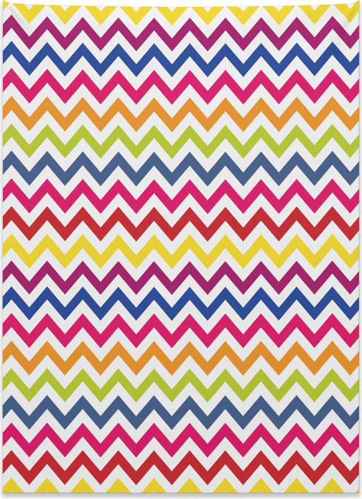 Abakuhaus Bunt Wandteppich, Regenbogen-Chevron-Spaß aus Weiches Mikrofaser Stoff Kein Verblassen Klare Farben Waschbar, 110 x 150 cm, Mehrfarbig