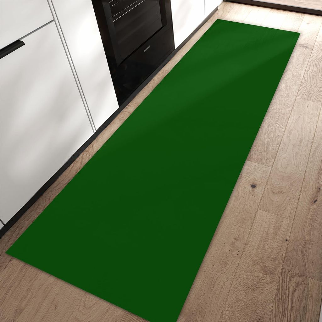 Küchenteppich 60x90cm rutschfest & abwischbar PVC Läufer - Dunkelgrüner Hintergrund I