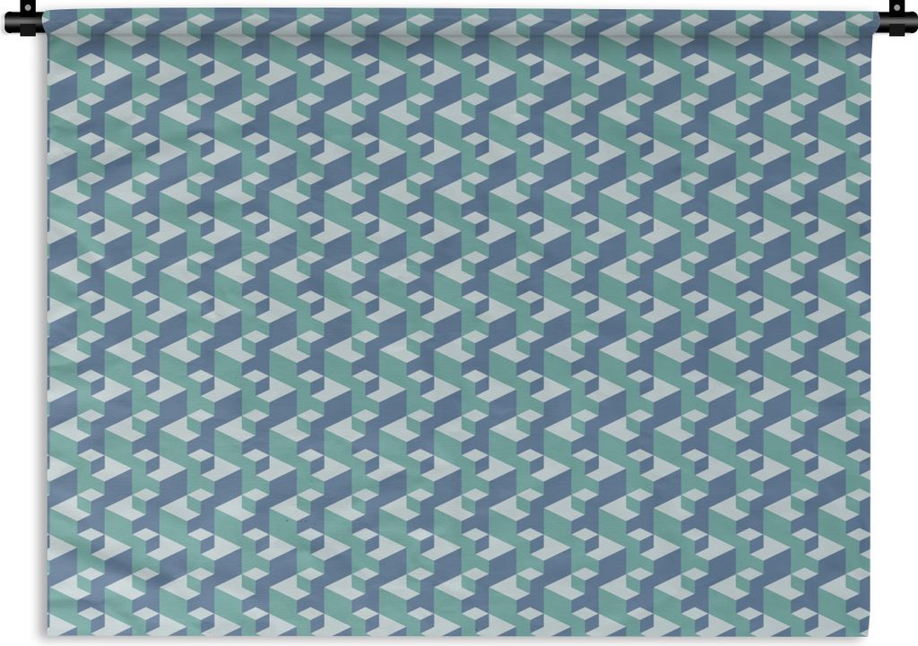 MuchoWow Wandteppich Wandbehang Muster - Würfel - 3D 120x90 cm Tapisserie Dekoration Wandtuch - Wohnen - Aufhänger für die Wand