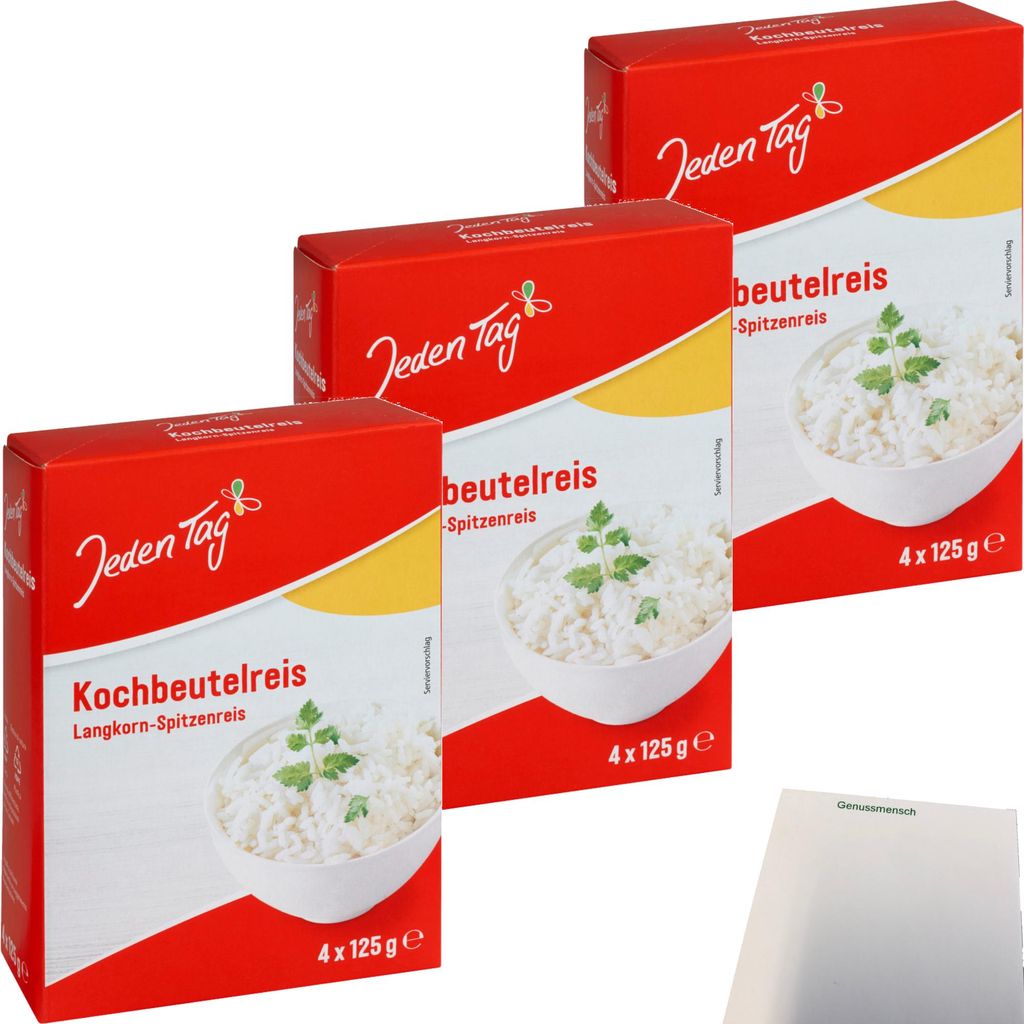 Jeden Tag Spitzenlangkorn Reis Kochbeutel 3er Pack Produktbild 