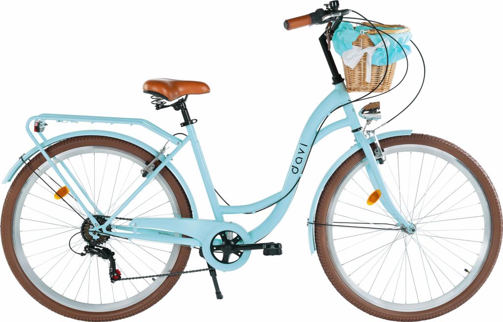 Damenfahrrad Davi Emma 28", 7 Gänge, 160-185 cm, Blau/Braun Produktbild 