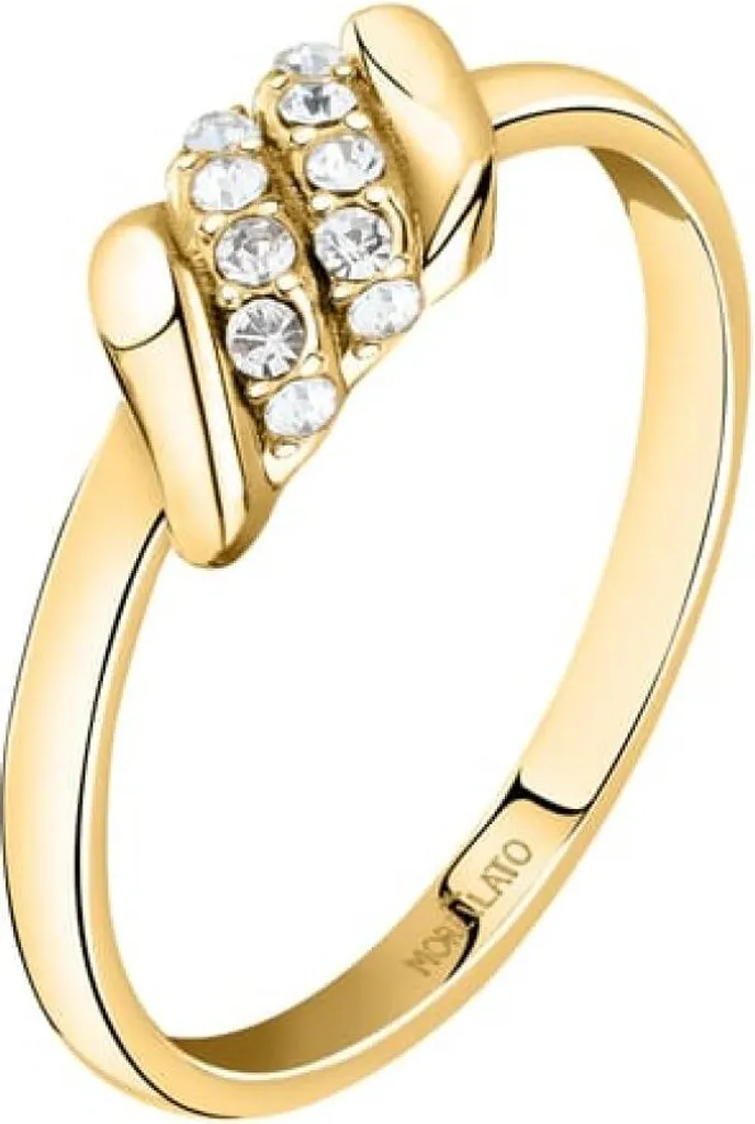 Bague anti-ternissement dorée à l'or fin et cristaux Torchon SAWZ13