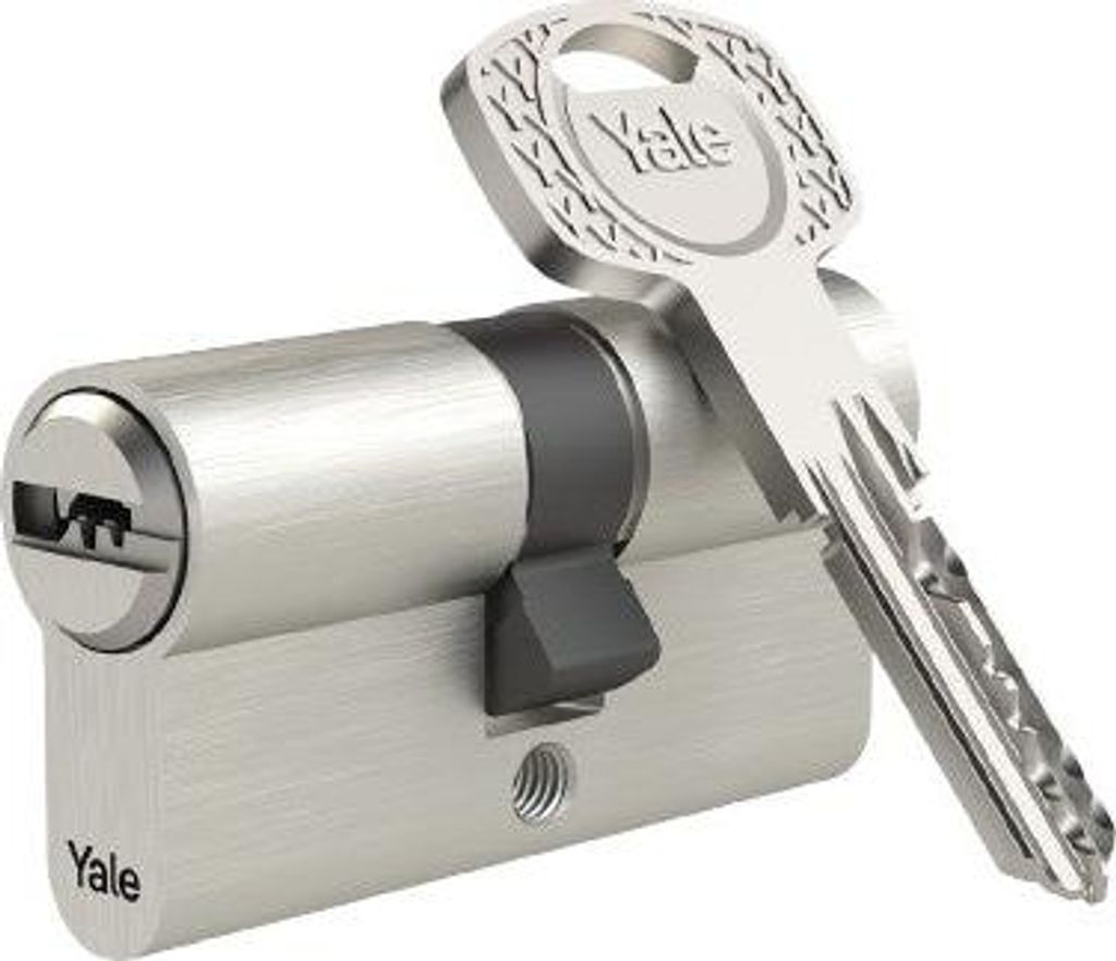 Yale Europrofil Doppelzylinder 1300, Not- & Gefahrenfunktion, 40/40, 5 Schlüssel, Nickel satiniert
