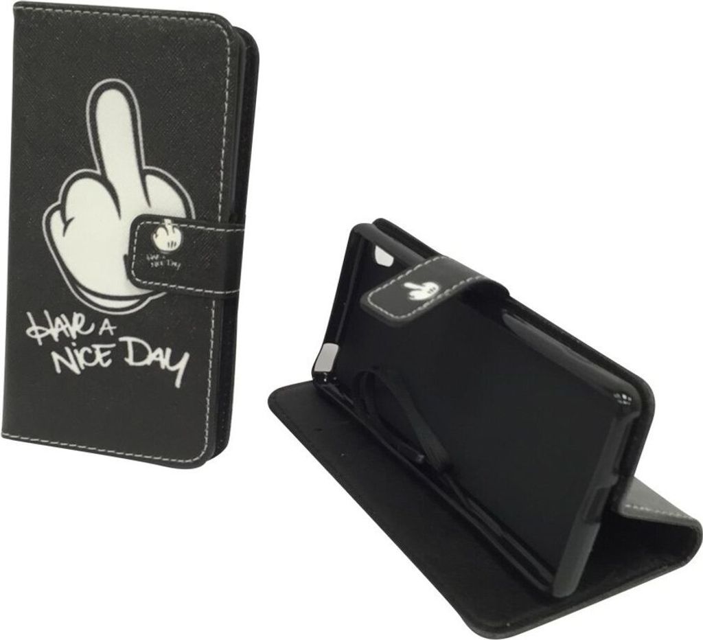 Handyhülle Tasche für Handy Sony Xperia XA Mittelfinger
