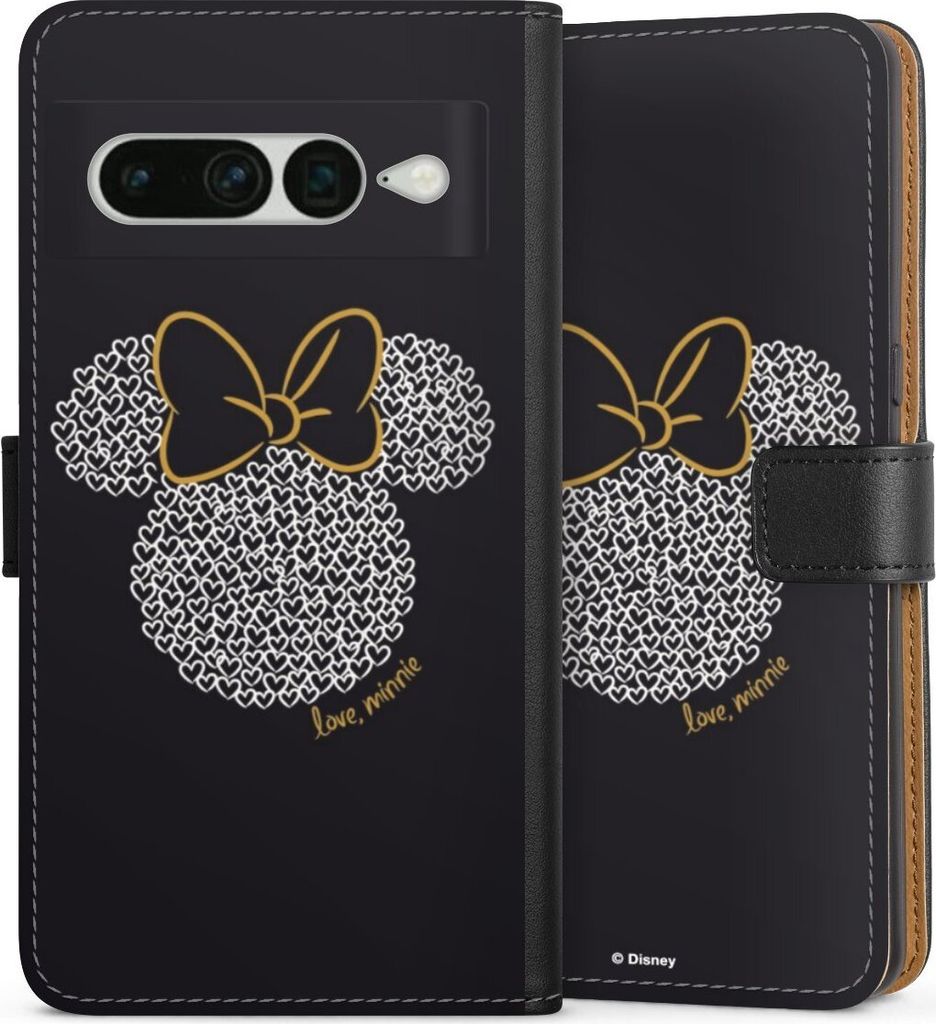 DeinDesign Klapphülle für Google Pixel 7 Pro Handytasche Lederhülle Tasche Disney Minnie Mouse Muster