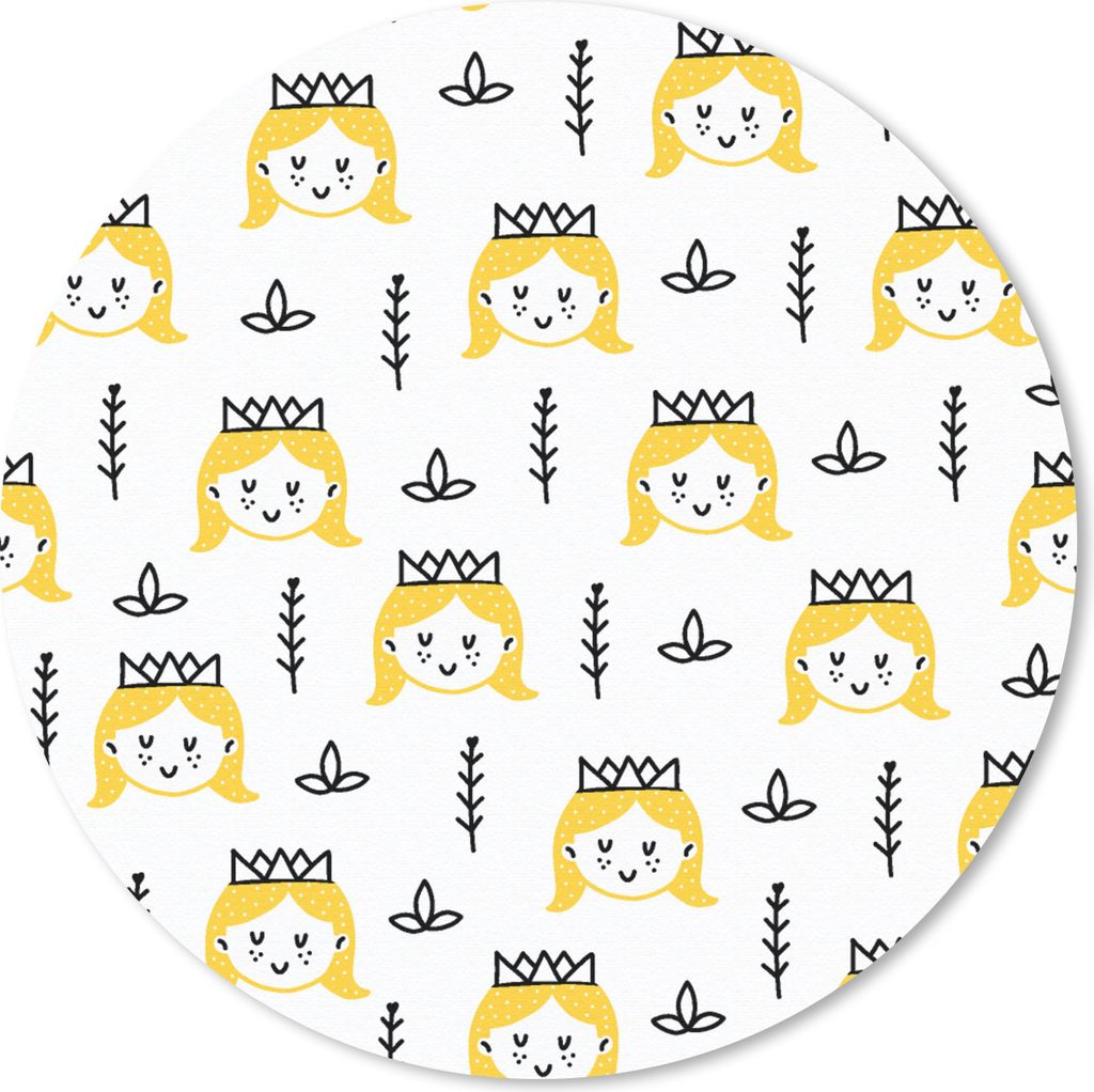 MuchoWow Mauspad Mousepad Mädchen - Prinzessin - Krone - Muster - Mädchen - Kinder - Kinder 20x20 cm - Mousepads - Maus Mat - Pad - Mausunterla...