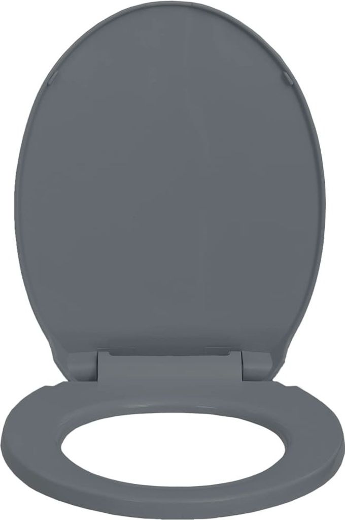 vidaXL Toilettensitz mit Absenkautomatik Grau Oval Produktbild 4