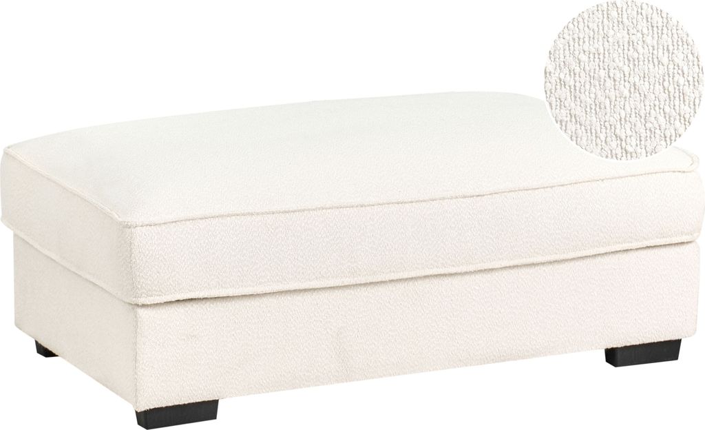 BELIANI Ottomane Cremeweiß Bouclé Stoff Quadratisch Gepolstert Minimalistisch Modernes Design Fußhocker Sofaelement Wohnzimmer