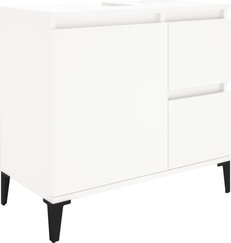 vidaXL Armoire de salle de bain blanche 65x33x60 cm Bois Image du produit 