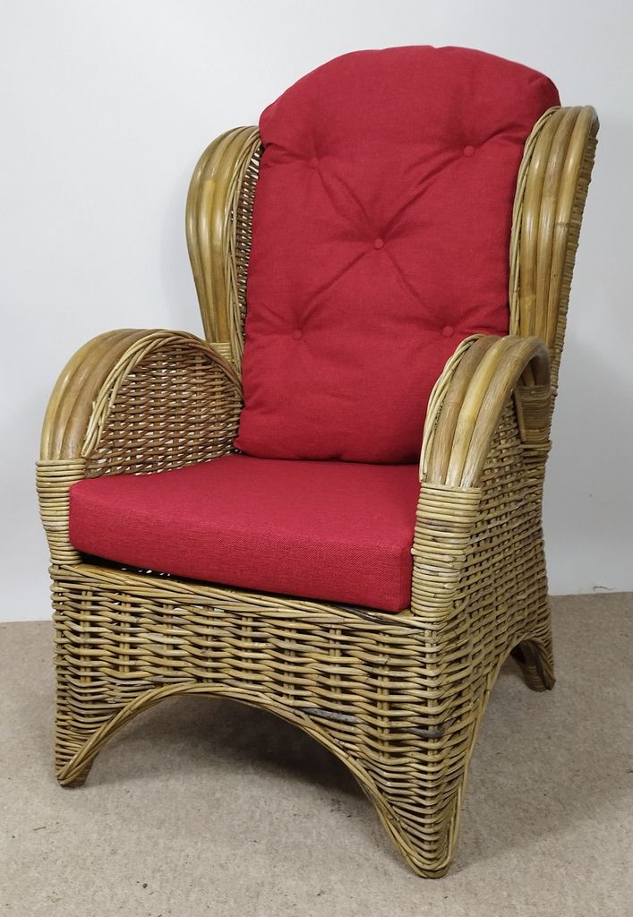 Rattan Ohrensessel, Rattansessel, Relaxsessel, Hochlehner Produktbild 