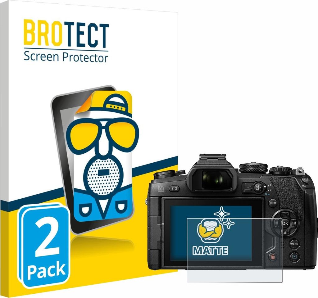 2x BROTECT Schutzfolie für Olympus OM-D E-M1 Mark II / Mark III Displayschutz Displayschutzfolie Folie Matt Entspiegelungsfolie
