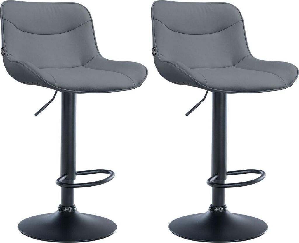 2er Set Barhocker Vonore Kunstleder schwarz grau
