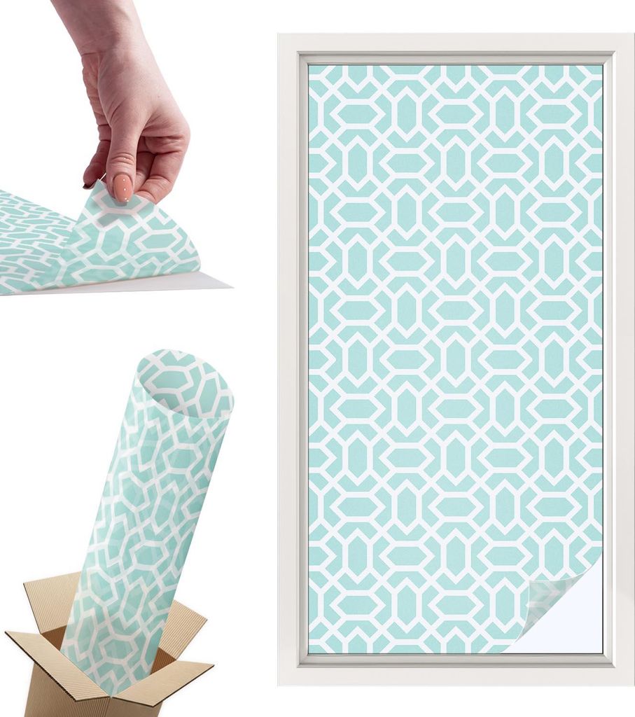 Buntglasfolie für Fenster – 100x50 cm – Stained-Glass-Fensterfolie, dekorativ & blickdicht – Selbstklebende Glasdekorfolie im Buntglas-Desig...