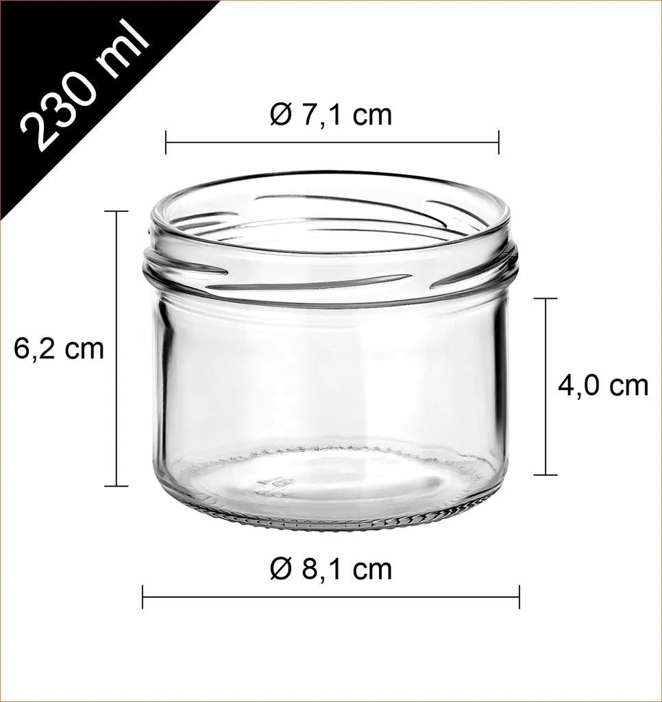 set di 12 vasetti da conserva da 230 ml con coperchio con motivo "Paesaggio invernale" - Piccoli vasetti da conserva con coperchio TO82 - Vasetti da marmellata vuoti, vasetti da conserva, vasetti da conserva per Natale - 5