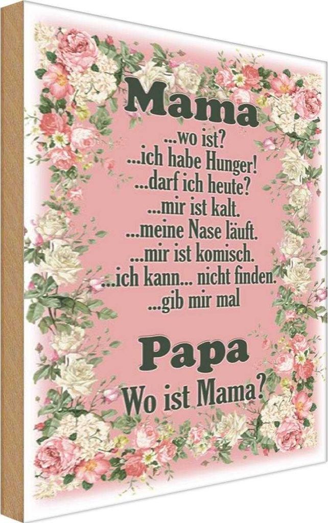 vianmo Holzschild 30x20 cm Mama ich habe Hunger ist kalt Familie Freunde