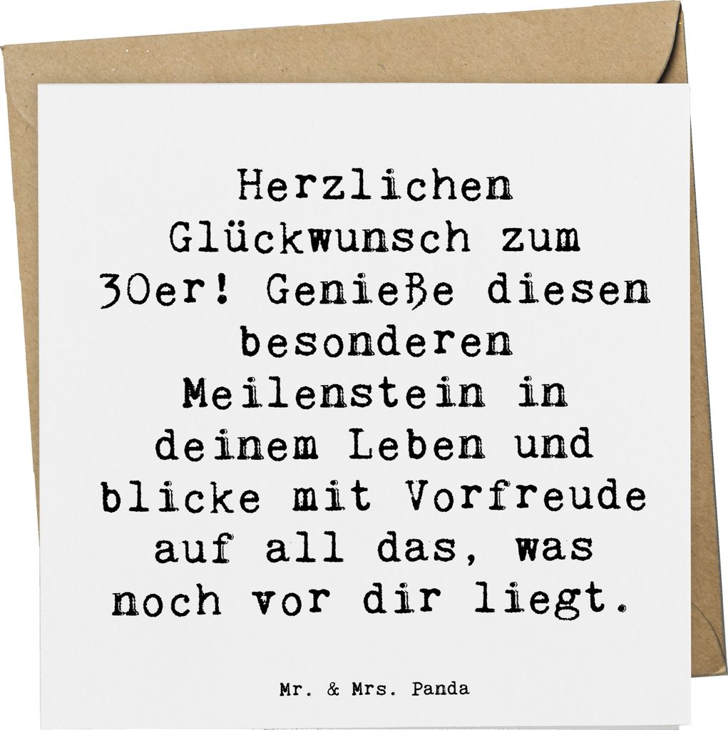 Mr. & Mrs. Panda Deluxe Karte Spruch 30. Geburtstag - Weiß - Geschenk, doppelkarte, faltkarte, Geburtstagsdeko, runder, wandeln, Meilenstein, Glü...