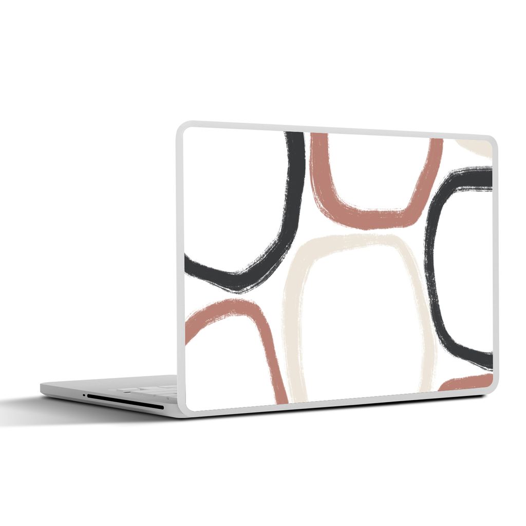 MuchoWow Laptop Aufkleber Sticker Cover Minimalismus - Geometrische Formen - Pastell - Muster 25x18 cm - Laptop-Deko