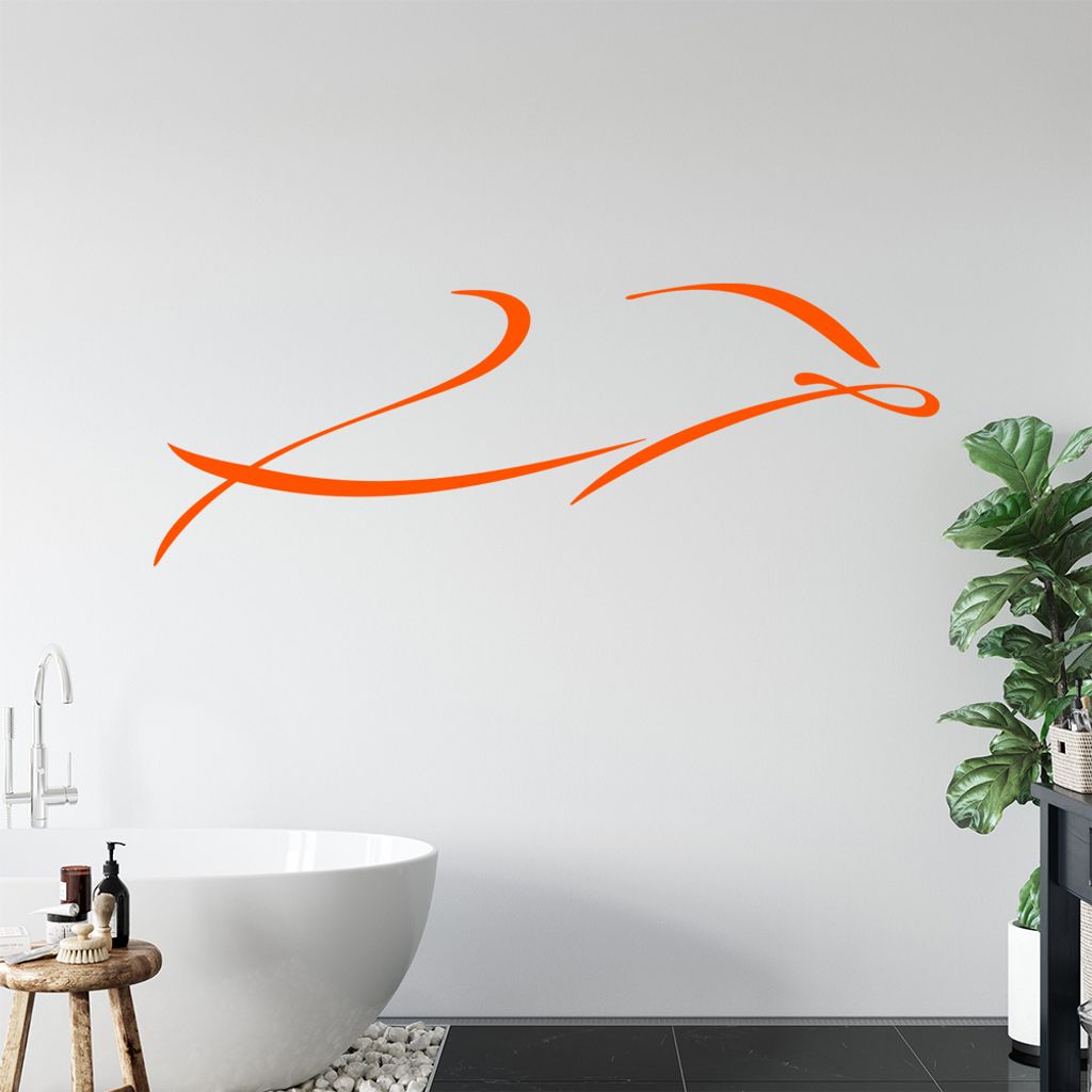 Delfin Linien - Delfine Wandtattoo in 6 Größen - Wandaufkleber Wall Sticker - Dekoration, Küche, Wohnzimmer, Schlafzimmer, Badezimmer