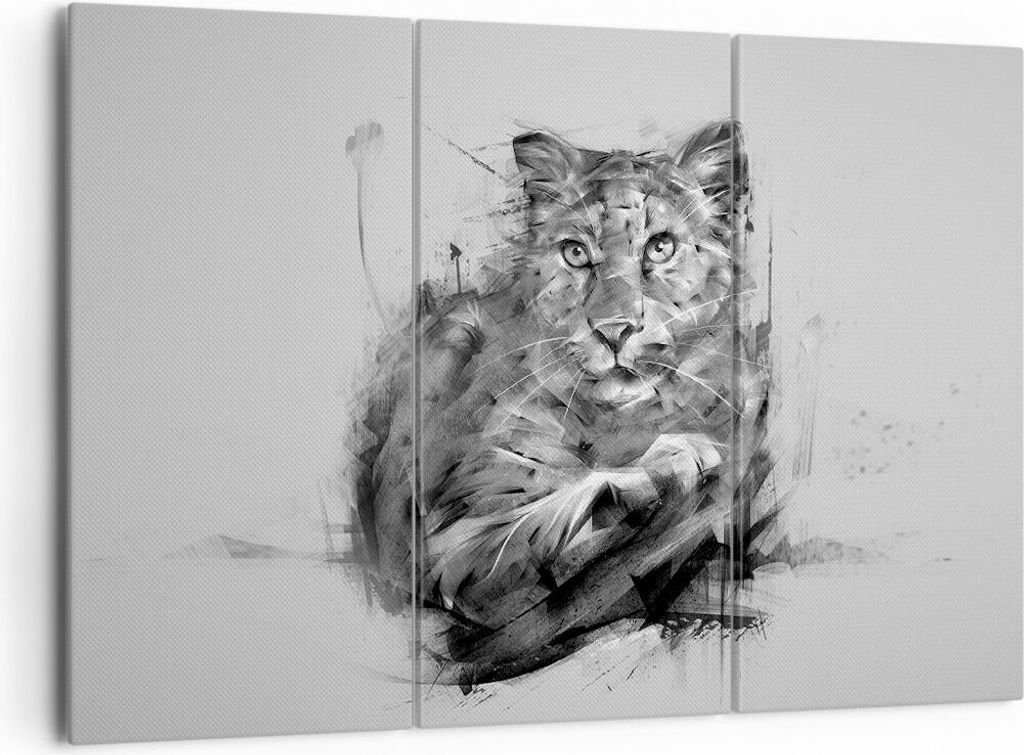 Bild auf Leinwand - Leinwandbild - Tier Abstraktion - 165x110cm - Wand Bild - Wanddeko - Leinwanddruck - Bilder - Kunstdruck - Wanddekoration - Lei...