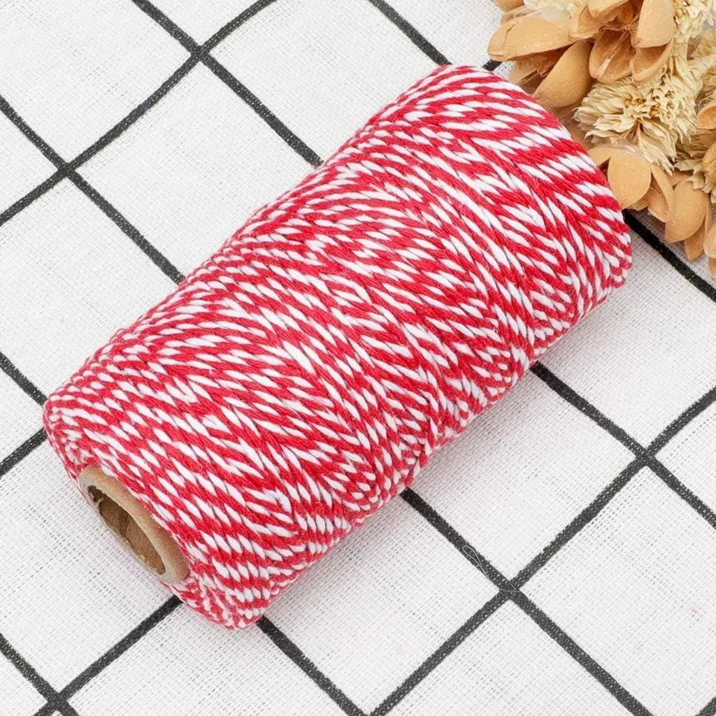 Ficelle de décoration Noël 100m en coton bicolore - Cordon de tirage - 5