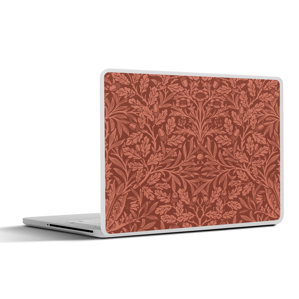 MuchoWow Laptop Aufkleber Sticker Cover Blätter - Pflanzen - Morris - Braun 40x30 cm - Laptop Dekoration - Selbstklebend