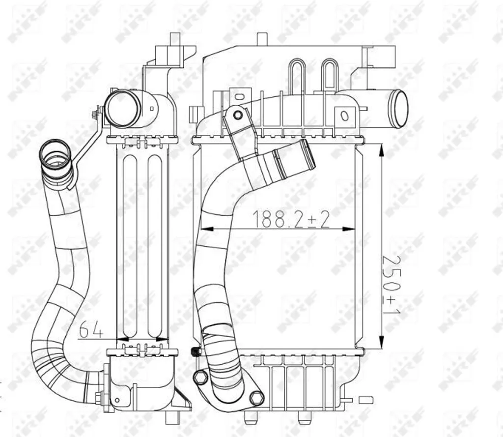 Refroidisseur d'air de suralimentation NRF pour Yaris P9 1.4 D-4D