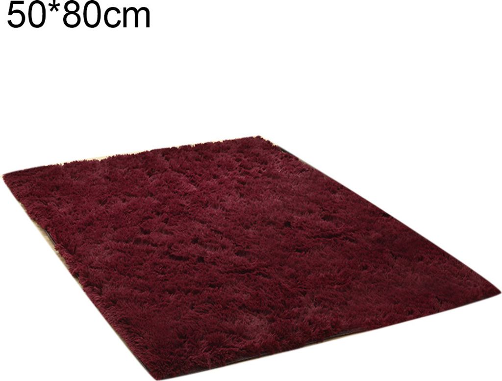 nicht rutsches weiches Wohnzimmer zotteliger Teppich Fluffy Floor Matte Pad Teppichkissen-Weinrot ,Größen:50x80cm