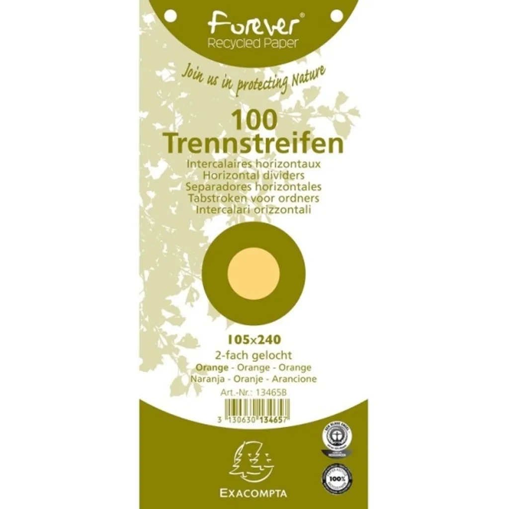 Separatori Eco-Friendly Exacompta Arancio 105x240 - 180g 100 pz