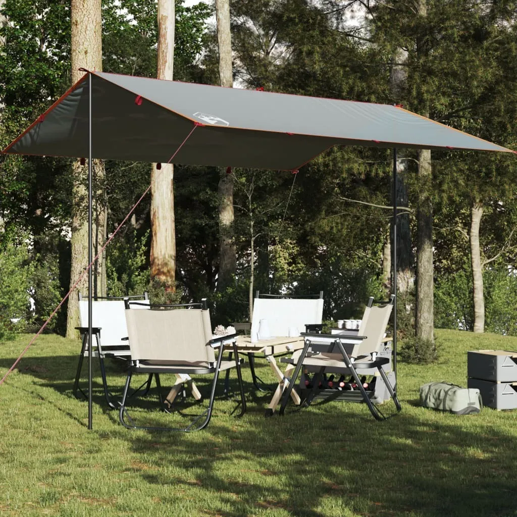 Bâche de Camping 360x294 cm - Tarp de Randonnée Imperméable ZMH Gris